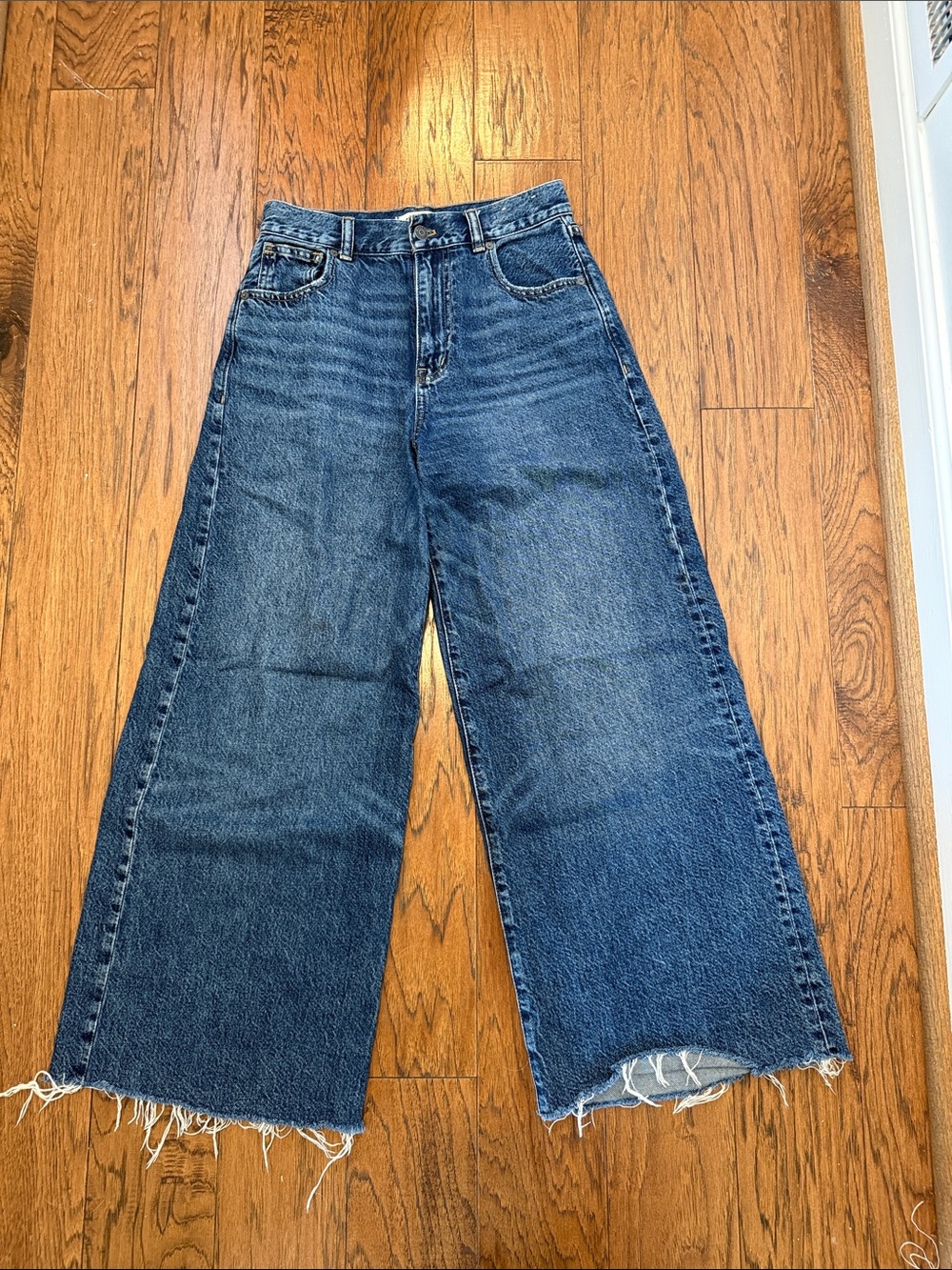 Madewell Super Wide-Leg High-Rise Jeans in Denim Blue, Sz 25